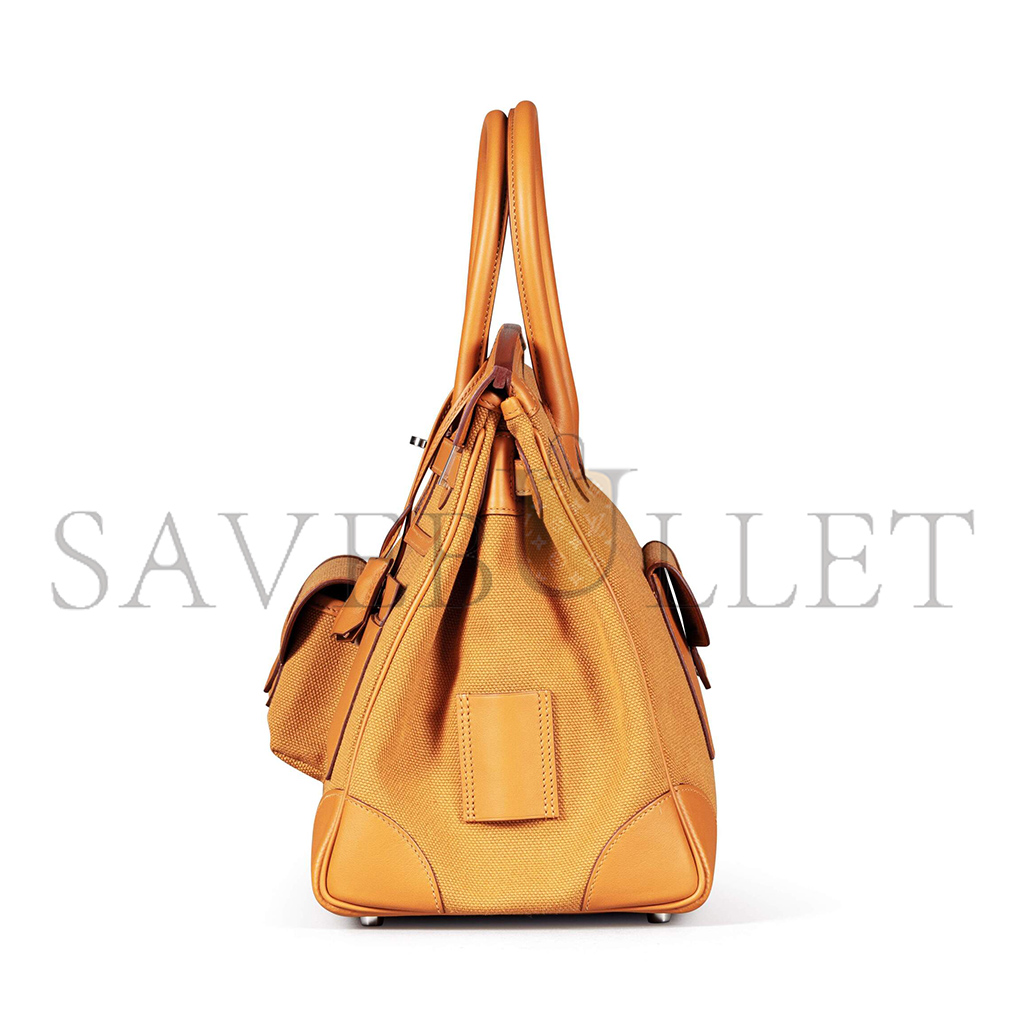 H**mes master birkin 35 canvas and swift leather sesame silver buckle h079238ckva (35*25*18cm)